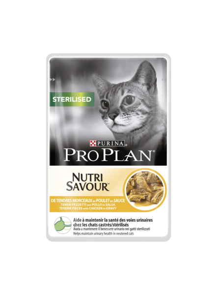 Pro Plan Sterilised NutriSavour cu Pui 85g